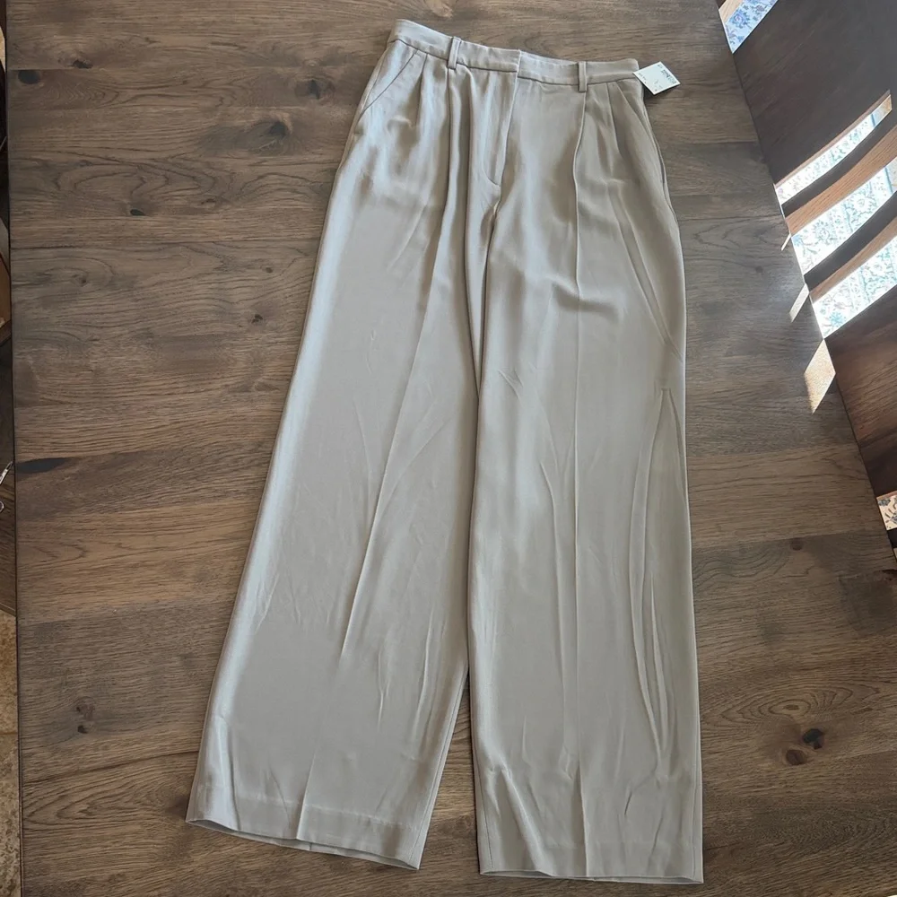 H&M Women's 8 Dk Taupe Wide Leg Dress Pants